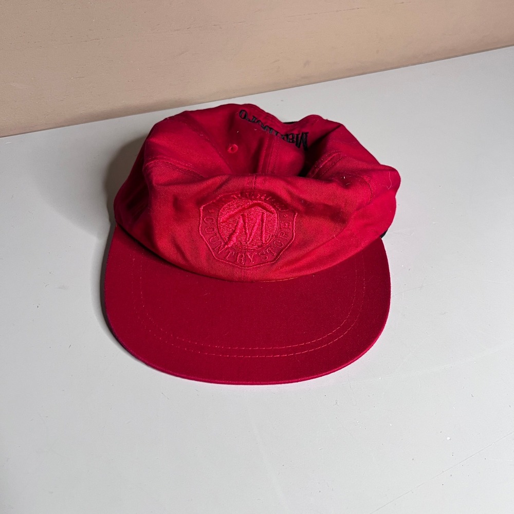 Vintage Marlboro Country Store Red Hat Leather Strapback Cotton Baseball Cap